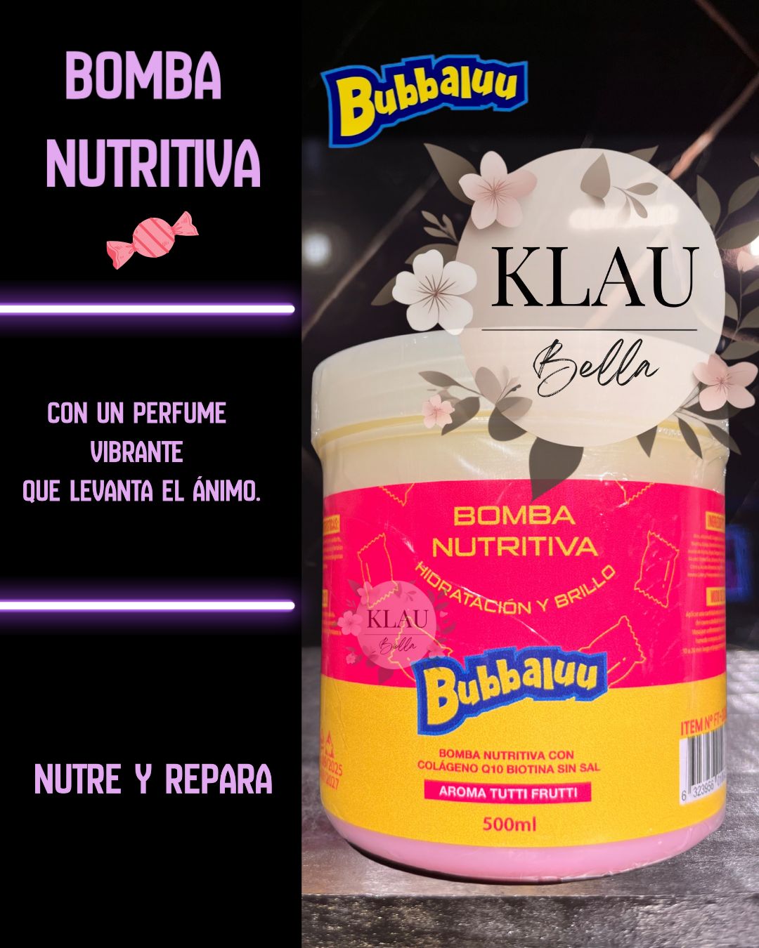 BOMBA NUTRITIVA BUBBALUU 500 ML